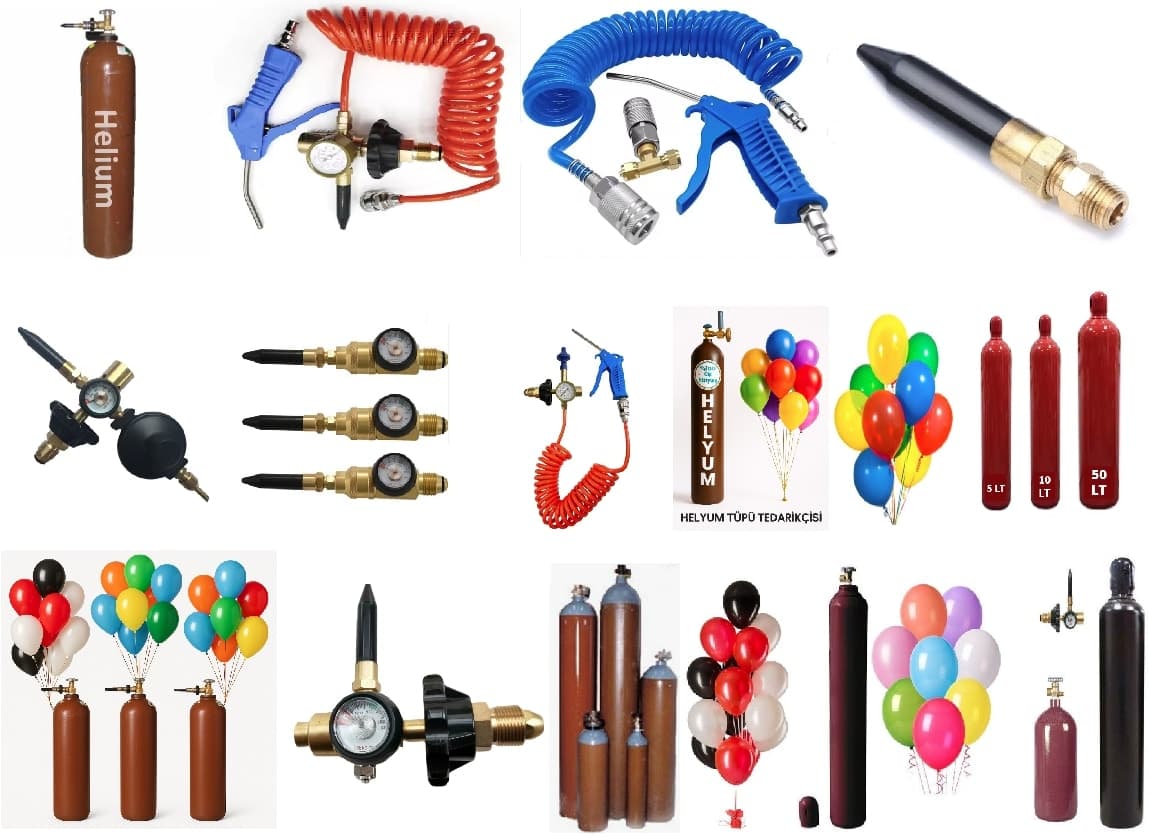 Helyum Reg�lat�r u�an balon �i�irme valfi seti tetikli hortumlu tabancas� ekipmanlar�